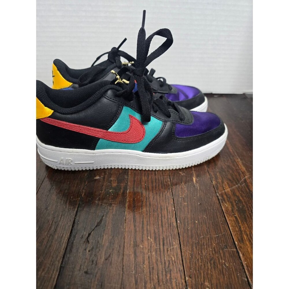 Nike Air Force 1 LV8 EMB NBA WNBA Black Teal Sneakers 5.5 Y
